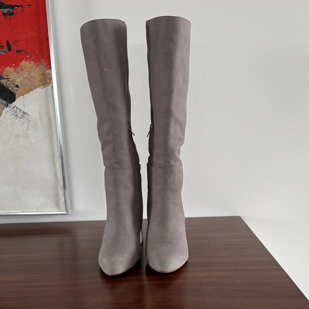 Steve Madden Grey Suede Ninny Dress Boots Heels 8 - Picture 6 of 11